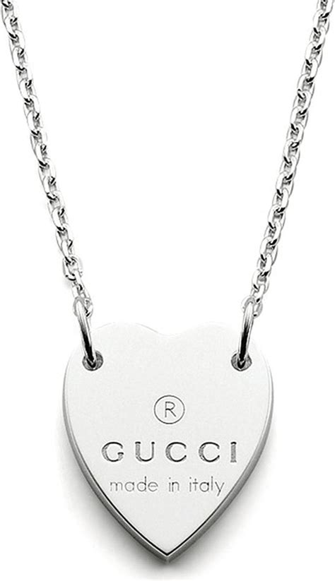 gucci necklace heart|Gucci trademark necklace with heart pendant.